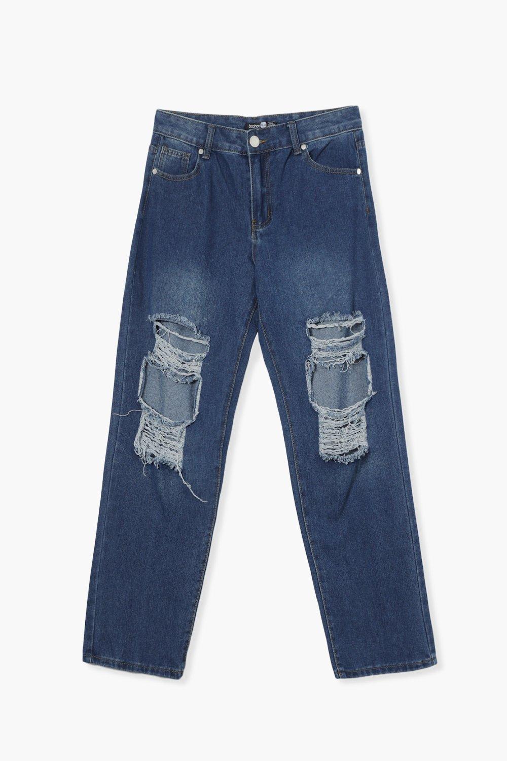 Boohoo ripped best sale boyfriend jeans